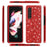 Glitter Sequins TPU Frame + PC Back Cover Electroplating Protective Phone Case for Samsung Galaxy Z Fold3 5G - Red - 6