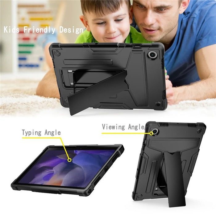 Foldable T-shaped Tablet Case with Kickstand PC Silicone Shockproof Protector Cover for Samsung Galaxy Tab A8 10.5 (2021) / A8 10.5 (2022) - Black - 2