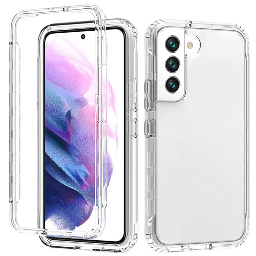 For Samsung Galaxy S22 5G Clear Gradient Color Mobile Phone Case Detachable 2-in-1 Design TPU + PC Phone Shell - Transparent - 1