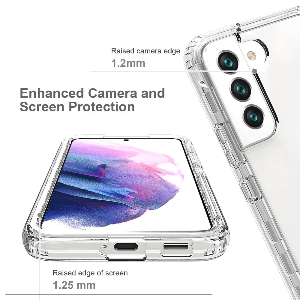 For Samsung Galaxy S22 5G Clear Gradient Color Mobile Phone Case Detachable 2-in-1 Design TPU + PC Phone Shell - Transparent - 3