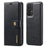 DG.MING Split Leather Wallet Case Folio Flip Stand Detachable Magnetic Phone Cover for Samsung Galaxy A33 5G - Black - 1