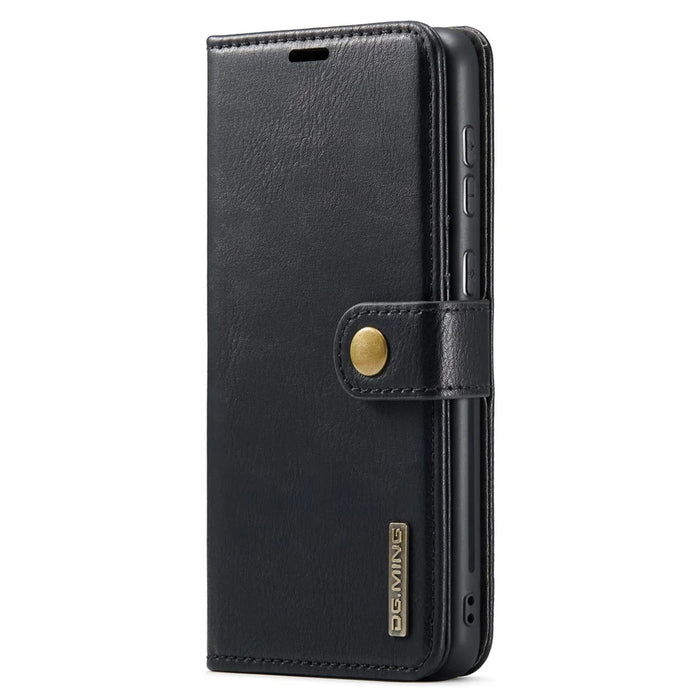 DG.MING Split Leather Wallet Case Folio Flip Stand Detachable Magnetic Phone Cover for Samsung Galaxy A33 5G - Black - 2
