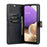 DG.MING Split Leather Wallet Case Folio Flip Stand Detachable Magnetic Phone Cover for Samsung Galaxy A33 5G - Black - 5