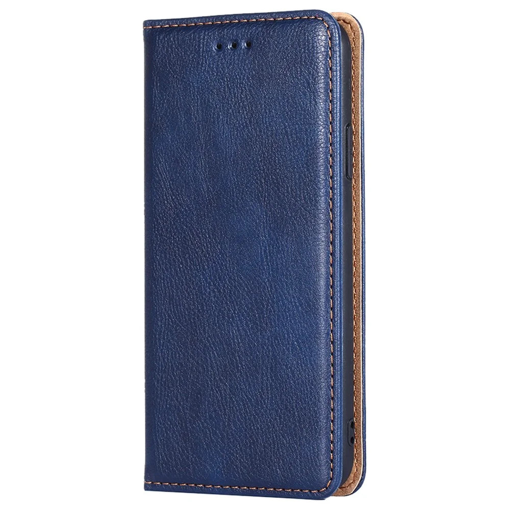 Magnetic Absorption PU Leather Wallet Case Stand Inner TPU Flip Folio Phone Cover for Samsung Galaxy A53 5G - Blue - 2