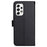 For Samsung Galaxy A53 5G Case Solid Color Leather Mobile Cover Wallet Stand with Strap - Black - 3