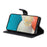 For Samsung Galaxy A53 5G Case Solid Color Leather Mobile Cover Wallet Stand with Strap - Black - 5