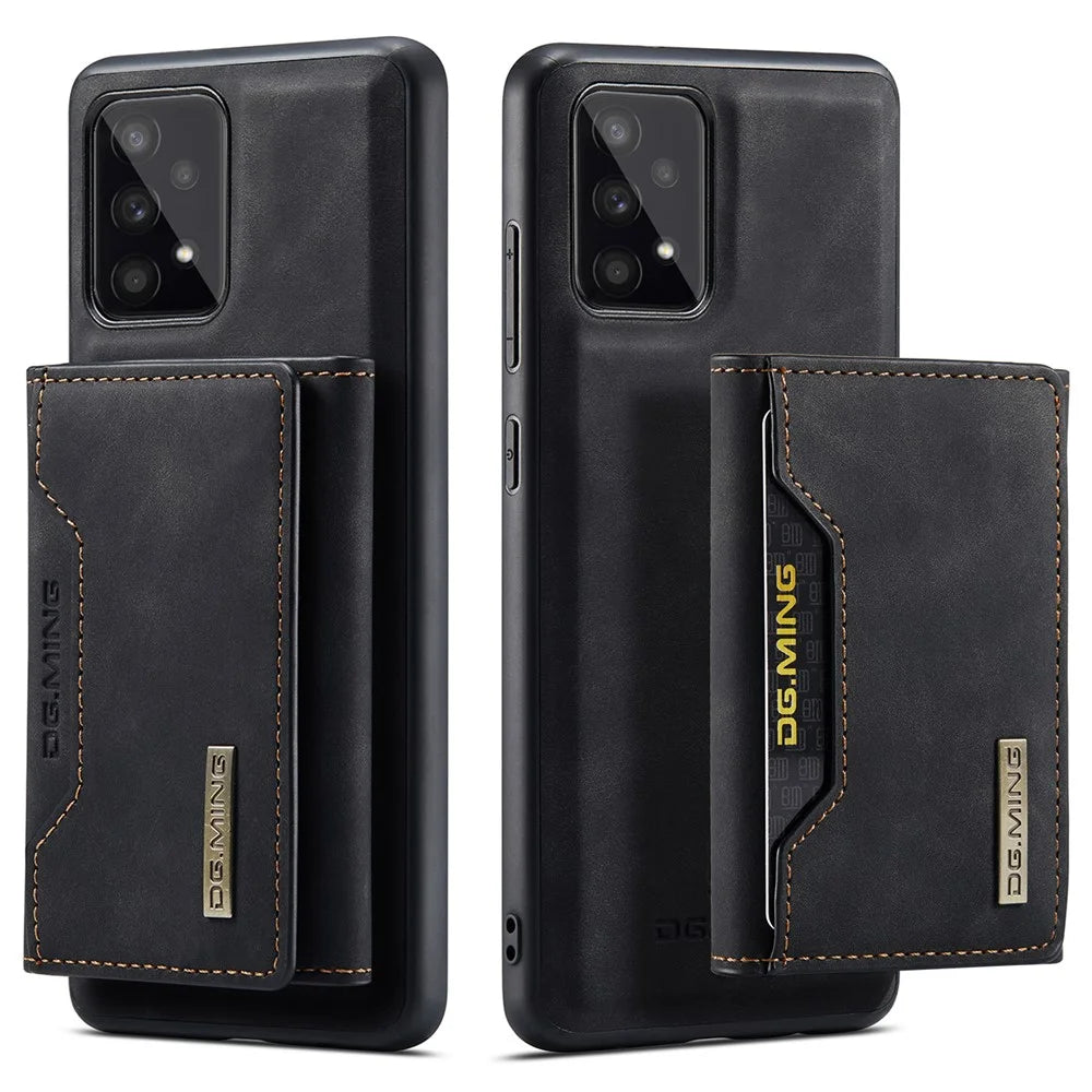 DG.MING M2 Series Detachable 2-in-1 Wallet Phone Case Shockproof Phone Protective Cover for Samsung Galaxy A53 5G - Black - 1