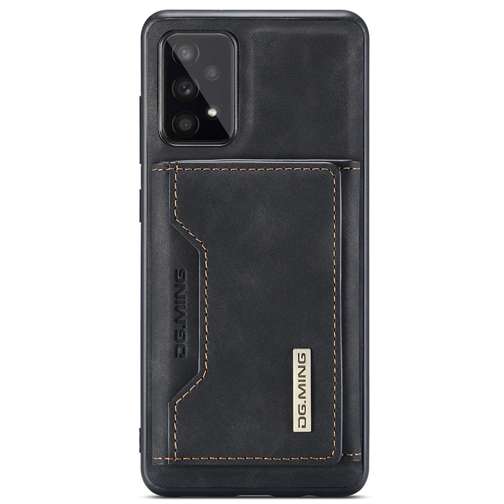 DG.MING M2 Series Detachable 2-in-1 Wallet Phone Case Shockproof Phone Protective Cover for Samsung Galaxy A53 5G - Black - 2
