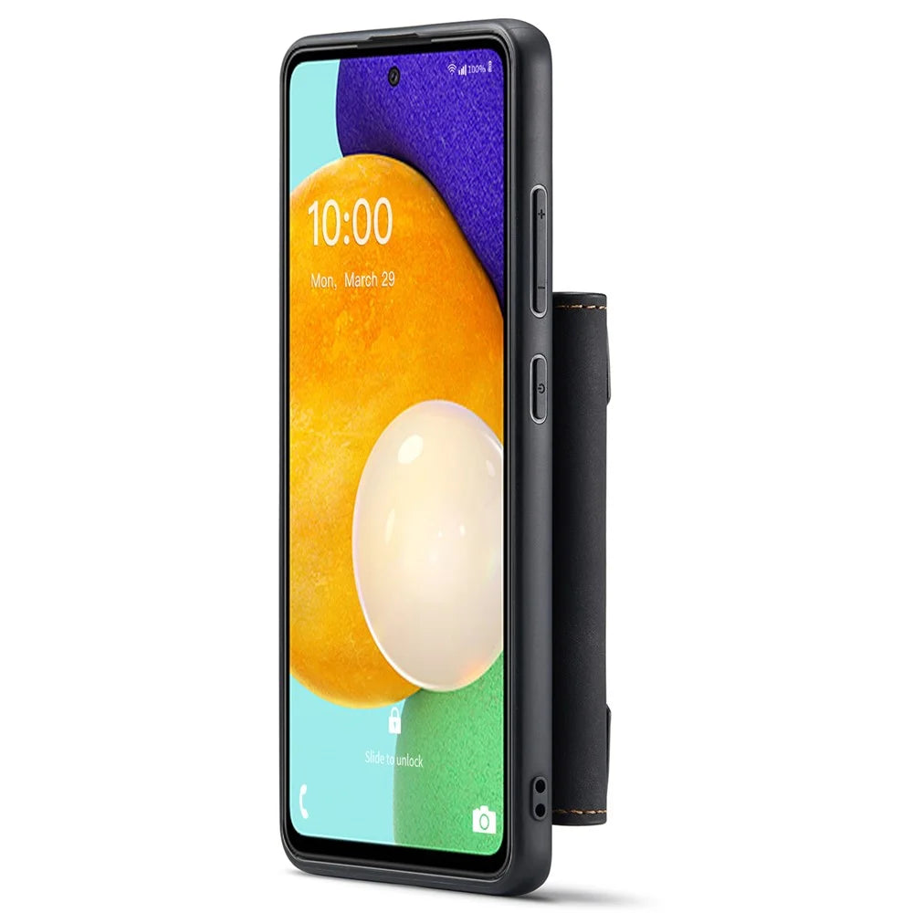 DG.MING M2 Series Detachable 2-in-1 Wallet Phone Case Shockproof Phone Protective Cover for Samsung Galaxy A53 5G - Black - 3