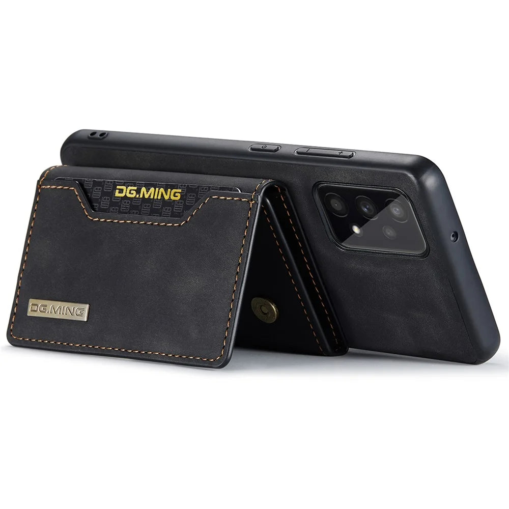 DG.MING M2 Series Detachable 2-in-1 Wallet Phone Case Shockproof Phone Protective Cover for Samsung Galaxy A53 5G - Black - 4