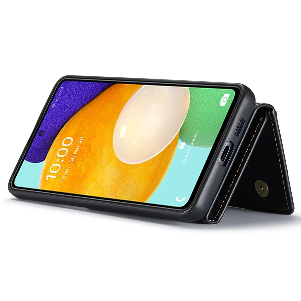 DG.MING M2 Series Detachable 2-in-1 Wallet Phone Case Shockproof Phone Protective Cover for Samsung Galaxy A53 5G - Black - 5