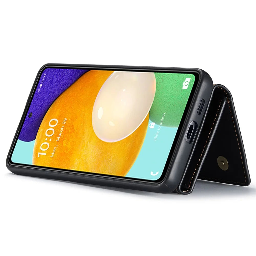 DG.MING M1 Series Scratch Resistant Phone Protector Detachable 2-in-1 Wallet Phone Case for Samsung Galaxy A53 5G - Black - 5