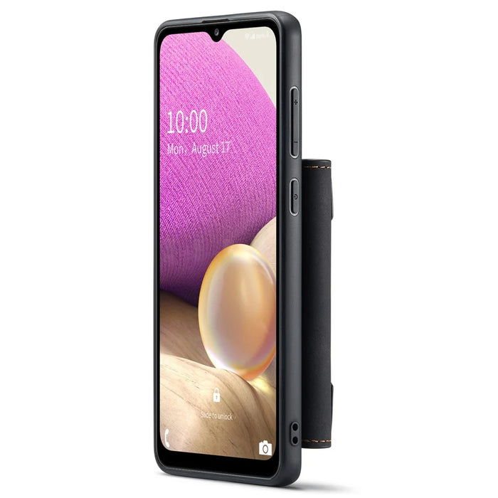 DG.MING M2 Series Detachable 2 in 1 Shockproof Wallet Phone Case Wireless Charging Phone Protective Cover for Samsung Galaxy A33 5G - Black - 3