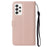 Anti-drop Solid Color Magnetic Closure Flip Leather Protective Wallet Shell Horizontal Stand Case for Samsung Galaxy A33 5G - Rose Gold - 3