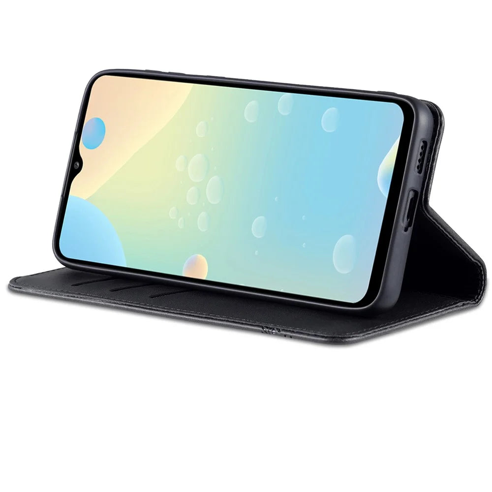 AZNS PU Leather Wallet Flip Case Magnetic Absorption Folding Stand Protective Cover for Samsung Galaxy A53 5G - Black - 4