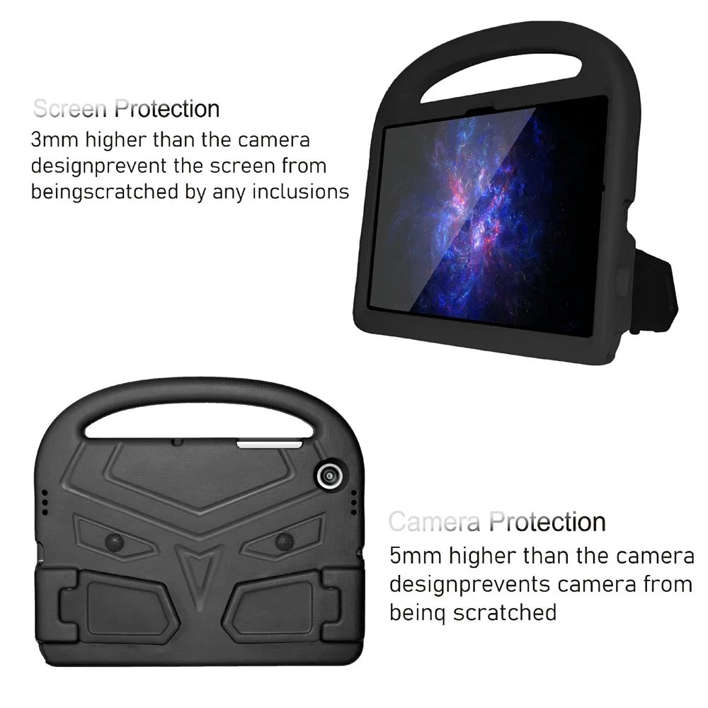 For Samsung Galaxy Tab A8 10.5 (2021) / A8 10.5 (2022) Portable Handle Sparrow Style Shockproof Tablet Case Foldable Kickstand Anti-drop EVA Cover - Black - 2