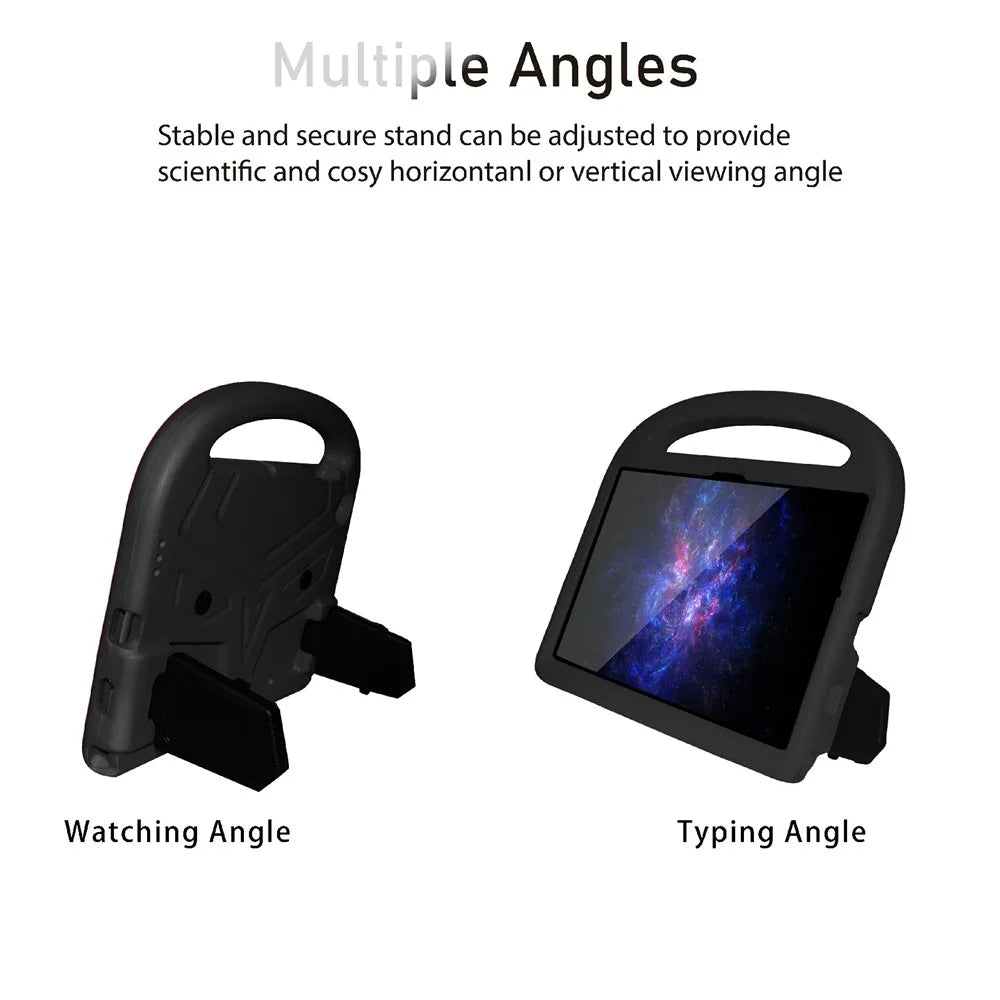 For Samsung Galaxy Tab A8 10.5 (2021) / A8 10.5 (2022) Portable Handle Sparrow Style Shockproof Tablet Case Foldable Kickstand Anti-drop EVA Cover - Black - 3