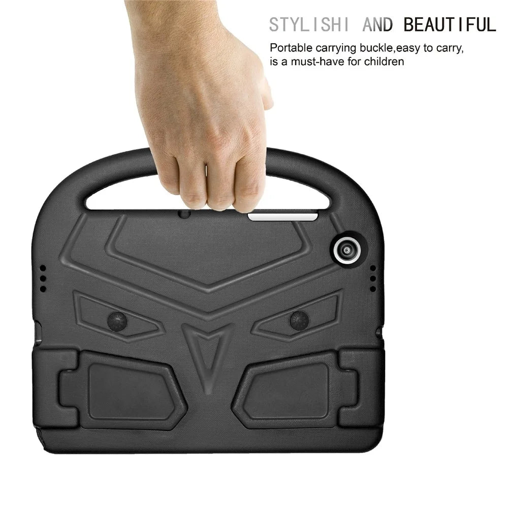 For Samsung Galaxy Tab A8 10.5 (2021) / A8 10.5 (2022) Portable Handle Sparrow Style Shockproof Tablet Case Foldable Kickstand Anti-drop EVA Cover - Black - 7