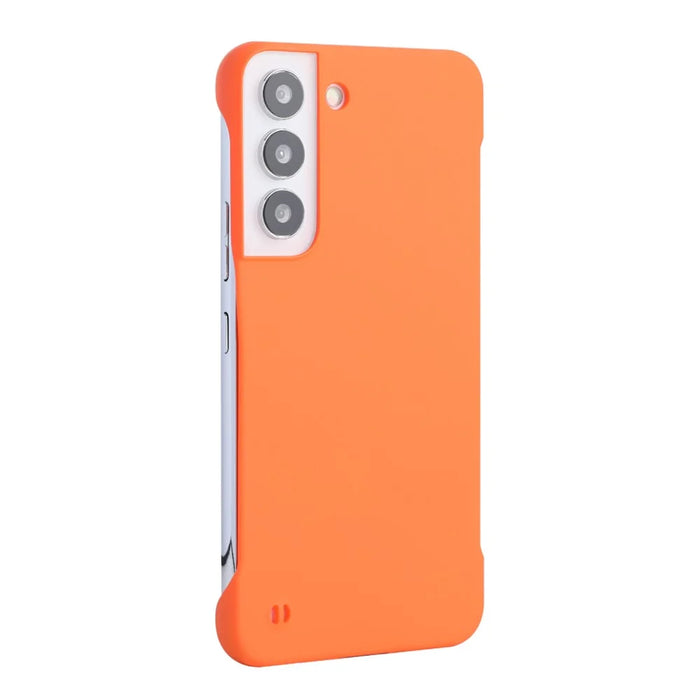 ENKAY HAT PRINCE Fingerprint-proof Rubberized Matte Frameless Anti-scratch Hard PC Phone Case Shell for Samsung Galaxy S22 5G - Orange - 1
