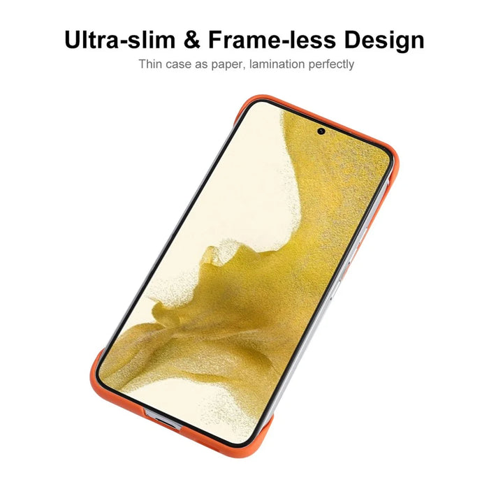 ENKAY HAT PRINCE Fingerprint-proof Rubberized Matte Frameless Anti-scratch Hard PC Phone Case Shell for Samsung Galaxy S22 5G - Orange - 2