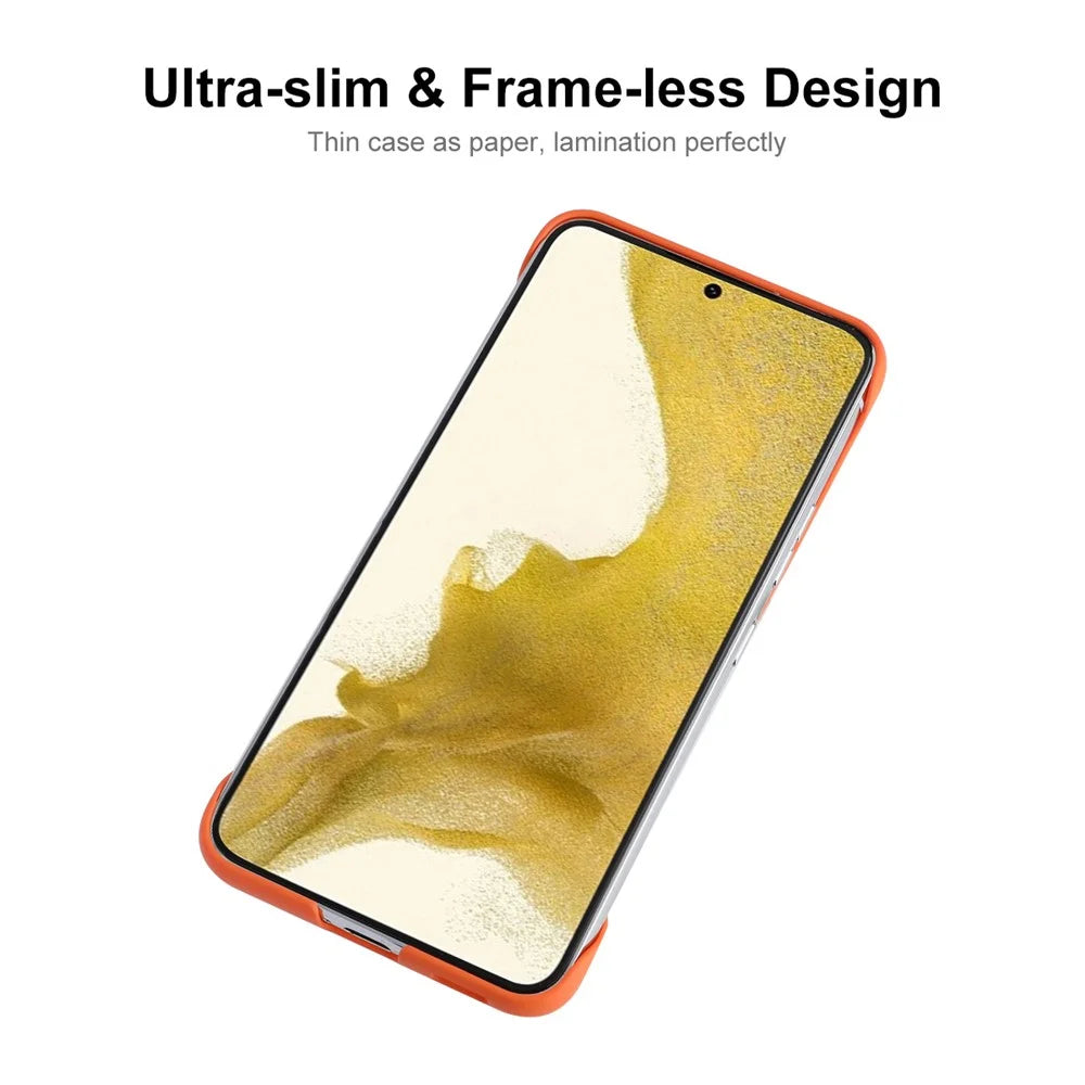 ENKAY HAT PRINCE Smartphone Case Bag Rubberized Matte Frameless Anti-scratch Hard PC Phone Shell for Samsung Galaxy S22+ 5G - Orange - 2