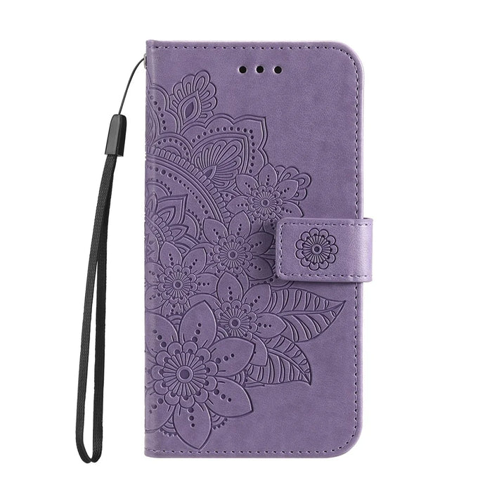 Mandala Flower Imprinted Anti-drop Shockproof Wallet Stand Leather Phone Case for Samsung Galaxy A03 Core - Purple - 2