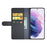 Magnetic Closure Genuine Split Leather Phone Case Stand TPU Wallet Flip Cover for Samsung Galaxy S22 5G - Black - 4