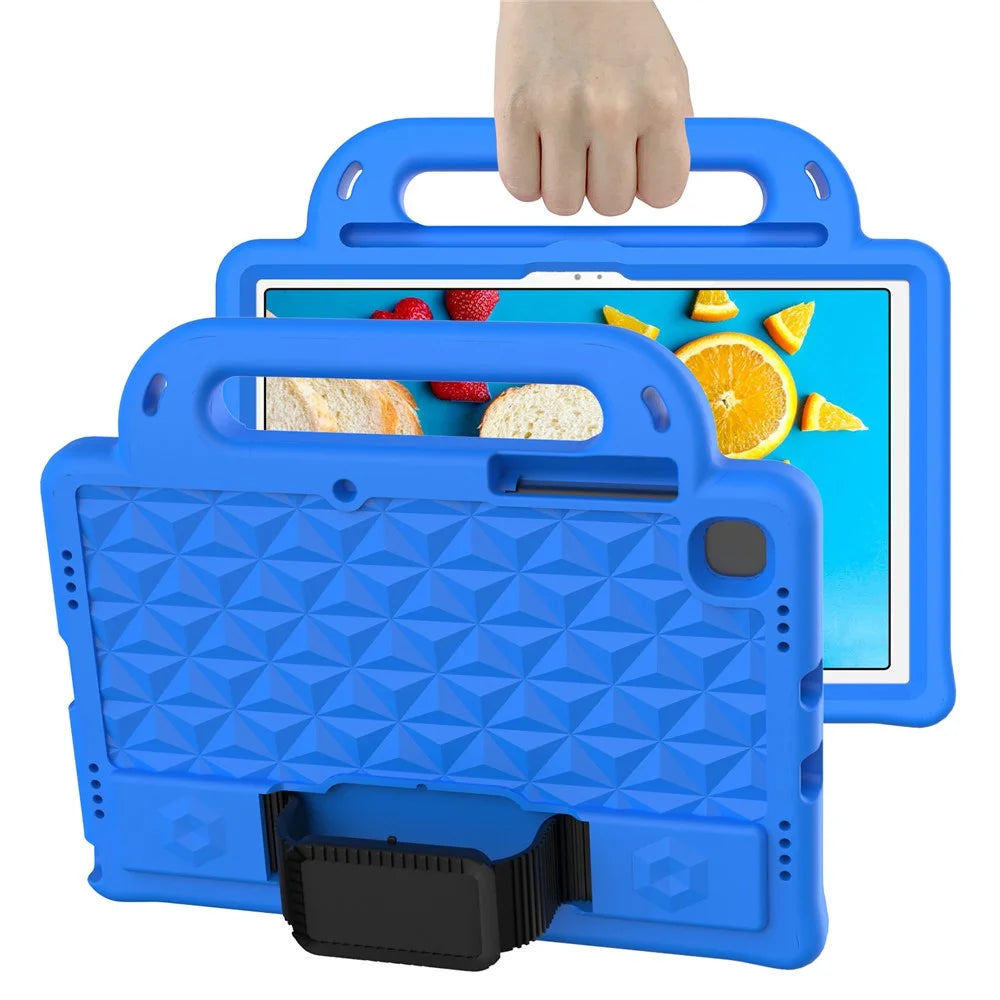 Diamond Design EVA Tablet Case with Shoulder Strap for Samsung Galaxy Tab A8 10.5 (2021) / A8 10.5 (2022) Hand Strap Kickstand Protective Cover - Blue - 1