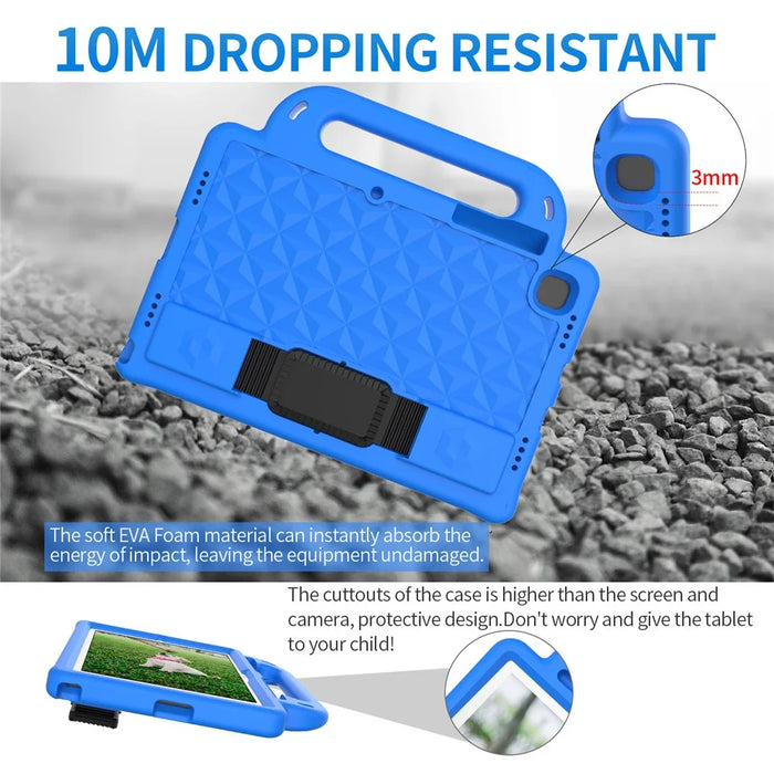 Diamond Design EVA Tablet Case with Shoulder Strap for Samsung Galaxy Tab A8 10.5 (2021) / A8 10.5 (2022) Hand Strap Kickstand Protective Cover - Blue - 3