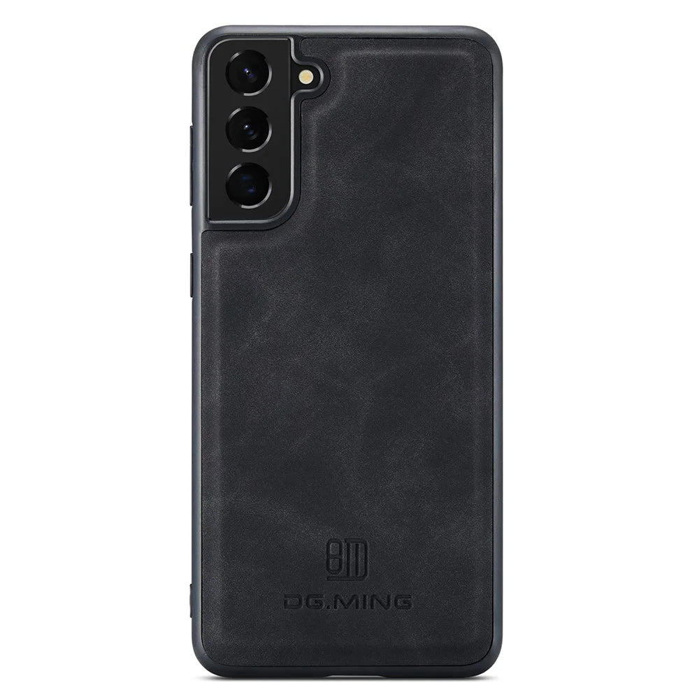 DG.MING M2 Series for Samsung Galaxy S22 5G Magnetic 2-in-1 Wallet Shockproof Phone Case Support Wireless Charging Shell - Black - 3