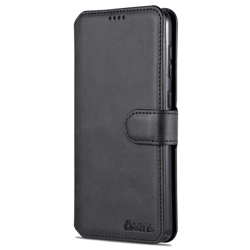 AZNS PU Leather Case Magnetic Clasp Wallet Shock Absorption Phone Cover with Foldable Stand for Samsung Galaxy A53 5G - Black - 2