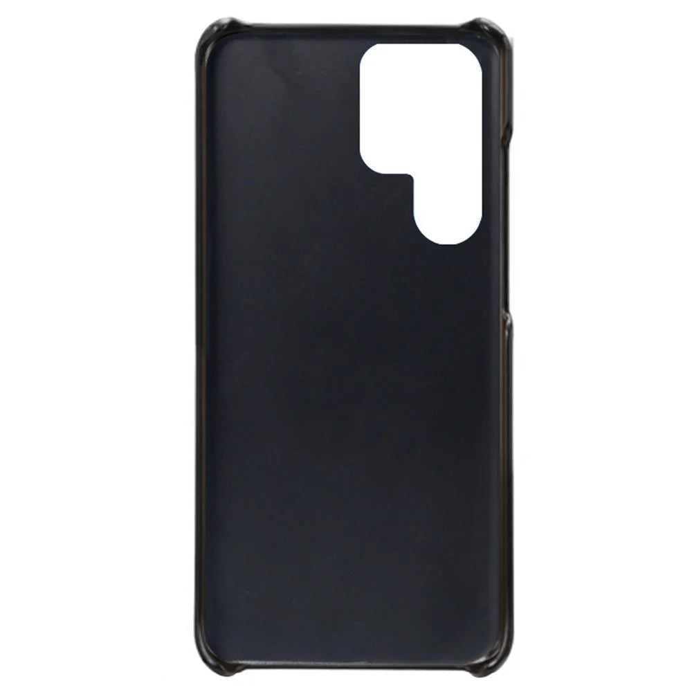 For Samsung Galaxy S22 Ultra 5G Double Card Slots Phone Case Anti-scratch Ultra Slim PU Leather + Hard PC Cover - Black - 4