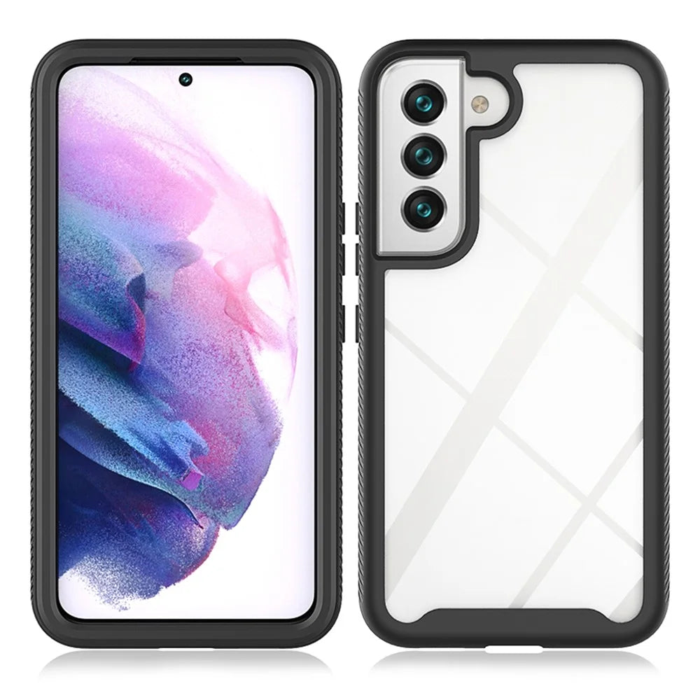 For Samsung Galaxy S22+ 5G Phone Case PC + TPU + PET Screen Protector All-inclusive Protection Hybrid Cover - Black - 4