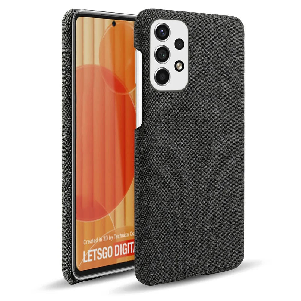 Heat Dissipation Design Phone Case for Samsung Galaxy A53 5G, Soft Cloth Coated PC Shock-Absorbing Protective Case - Black - 1