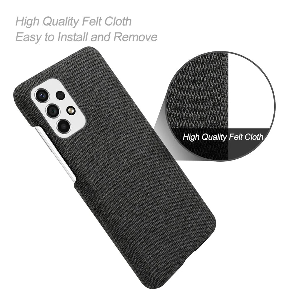 Heat Dissipation Design Phone Case for Samsung Galaxy A53 5G, Soft Cloth Coated PC Shock-Absorbing Protective Case - Black - 4