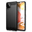 Carbon Fiber Texture Phone Shell for Samsung Galaxy A12 Shockproof 1.8mm TPU Case Brushed Surface Phone Cover - Black - 1