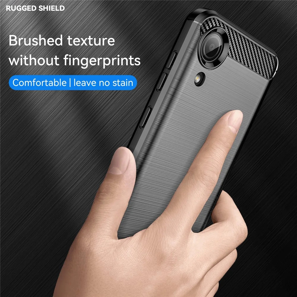 1.8mm TPU Case for Samsung Galaxy A03 Core, Brushed Surface Carbon Fiber Texture Anti-fingerprint Back Cover - Black - 4