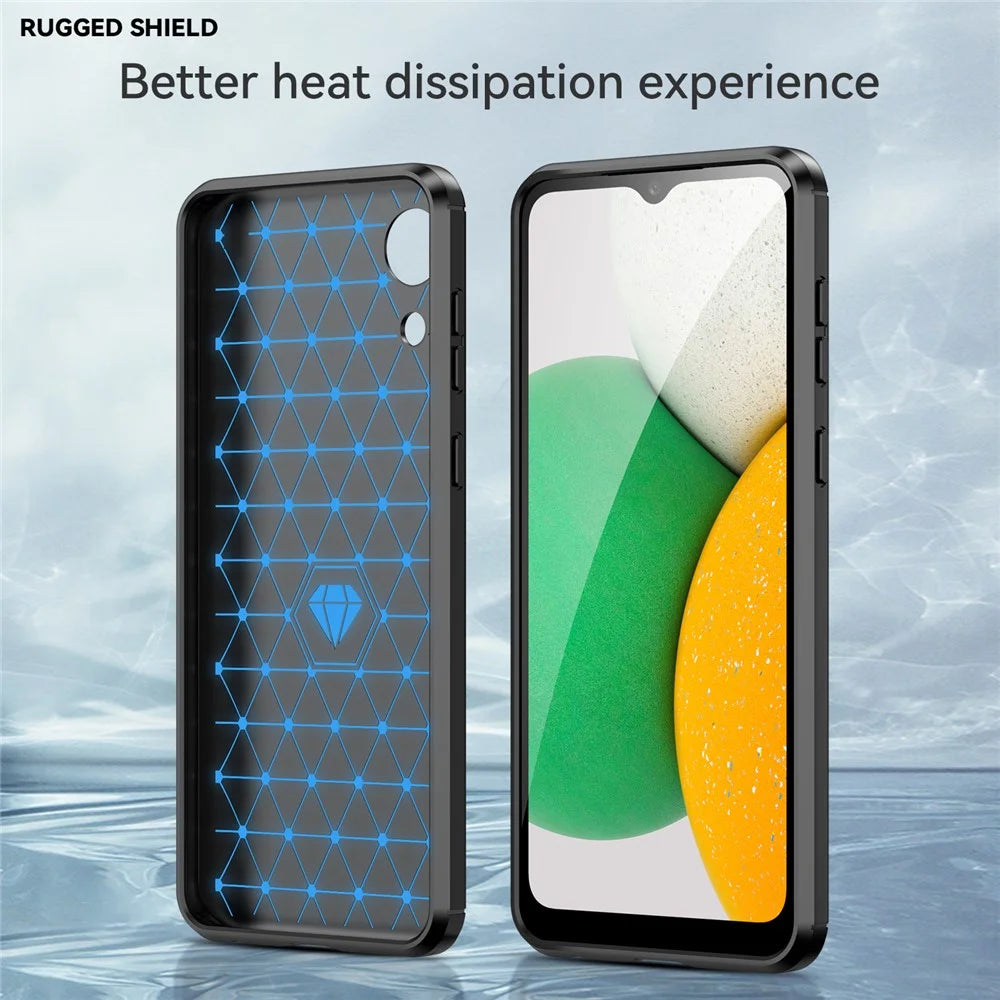1.8mm TPU Case for Samsung Galaxy A03 Core, Brushed Surface Carbon Fiber Texture Anti-fingerprint Back Cover - Black - 5