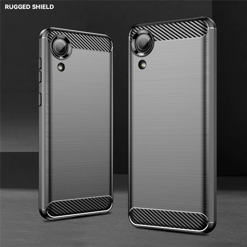1.8mm TPU Case for Samsung Galaxy A03 Core, Brushed Surface Carbon Fiber Texture Anti-fingerprint Back Cover - Black - 7