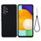Liquid Silicone Phone Case for Samsung Galaxy A33 5G, Drop Protection Microfiber Lining Cushion Anti-Scratch Cover with Strap - Black - 1