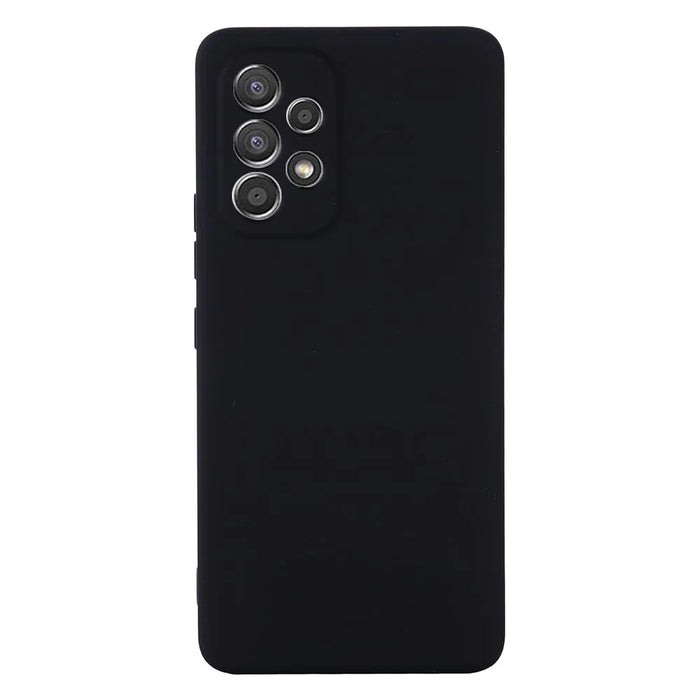 Liquid Silicone Phone Case for Samsung Galaxy A33 5G, Drop Protection Microfiber Lining Cushion Anti-Scratch Cover with Strap - Black - 2