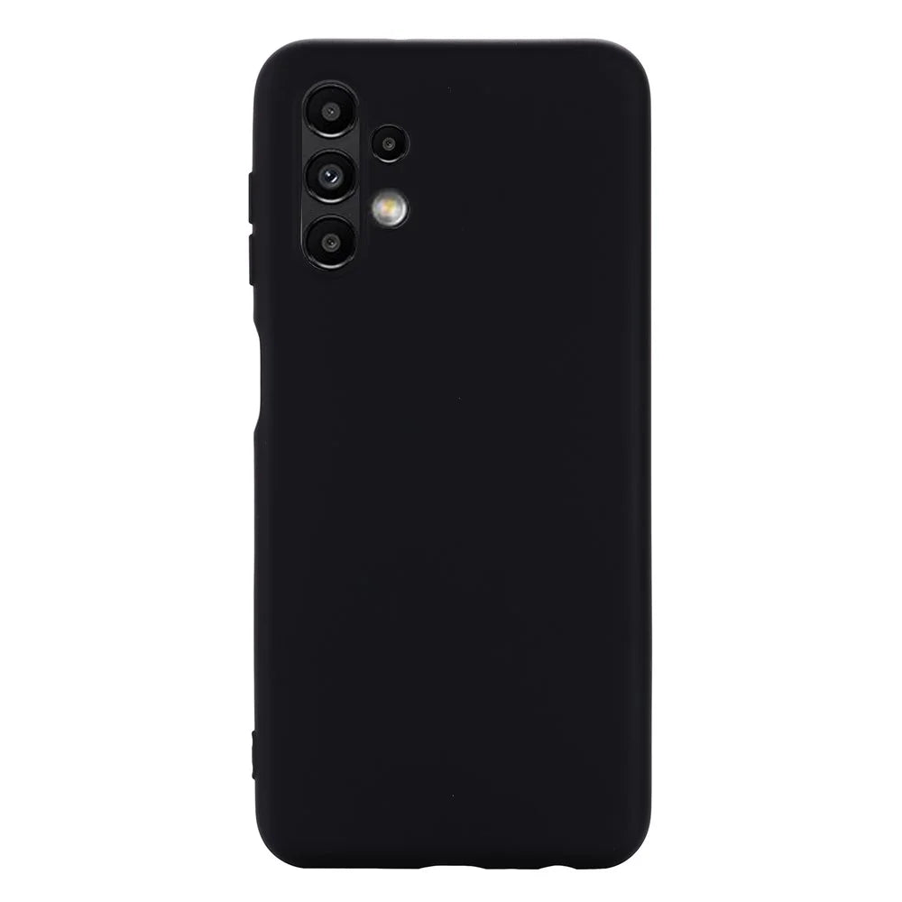 For Samsung Galaxy A13 4G Liquid Silicone Soft Microfiber Lining Anti-Shock Flexible Phone Case with Strap - Black - 2
