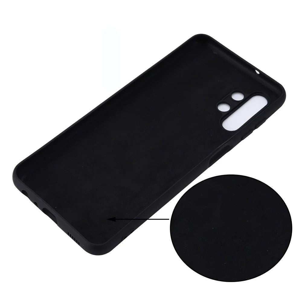 For Samsung Galaxy A13 4G Liquid Silicone Soft Microfiber Lining Anti-Shock Flexible Phone Case with Strap - Black - 3