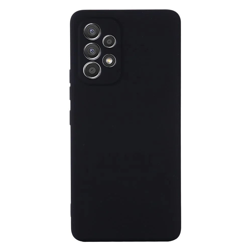 Liquid Silicone Phone Case for Samsung Galaxy A53 5G, Soft Touch Microfiber Lining Shockproof Anti-Scratch Shell with Strap - Black - 2