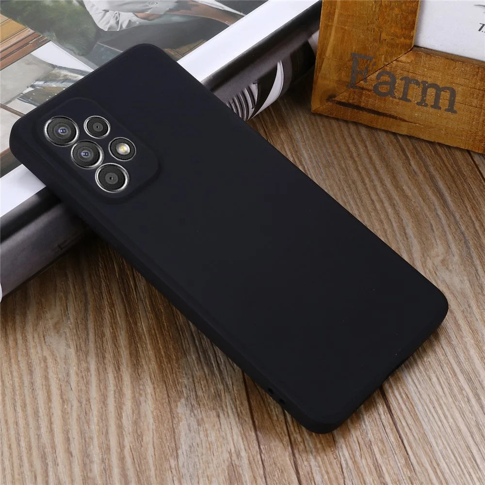Liquid Silicone Phone Case for Samsung Galaxy A53 5G, Soft Touch Microfiber Lining Shockproof Anti-Scratch Shell with Strap - Black - 6