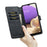 DG.MING For Samsung Galaxy A33 5G Retro Style Magnetic Closure Shockproof PU Leather Wallet Phone Case with Stand - Black - 6