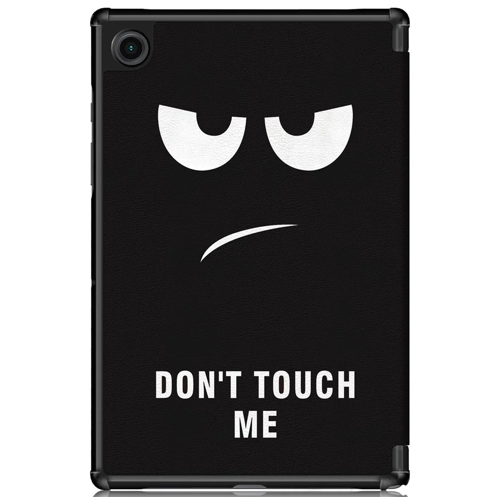 For Samsung Galaxy Tab A8 10.5 (2021) / A8 10.5 (2022) Pattern Printing Stylish Premium Tri-Fold Stand Auto Wake / Sleep PU Leather Smart Case - Angry Look - 3