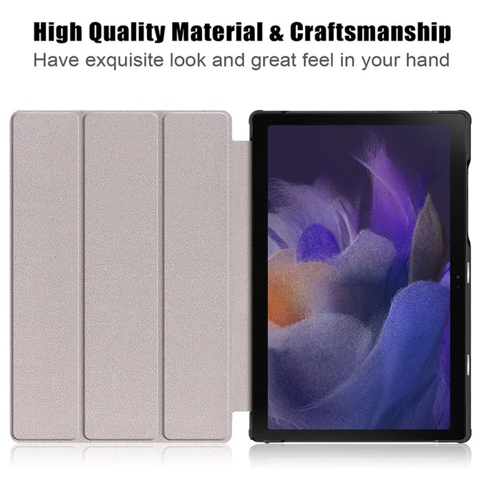 For Samsung Galaxy Tab A8 10.5 (2021) / A8 10.5 (2022) Anti-Fall Light Thin Premium Tri-Fold Stand Auto Wake / Sleep PU Leather Tablet Case Cover - Black - 5