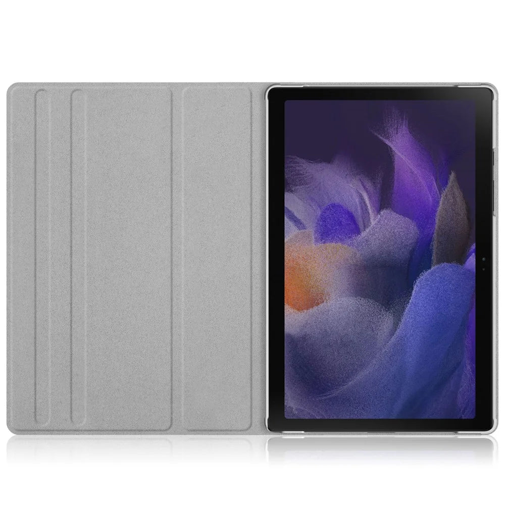 For Samsung Galaxy Tab A8 10.5 (2021) / A8 10.5 (2022) Solid Color PU Leather + PC Tablet Case Rotary Stand Protective Cover - Grey - 3