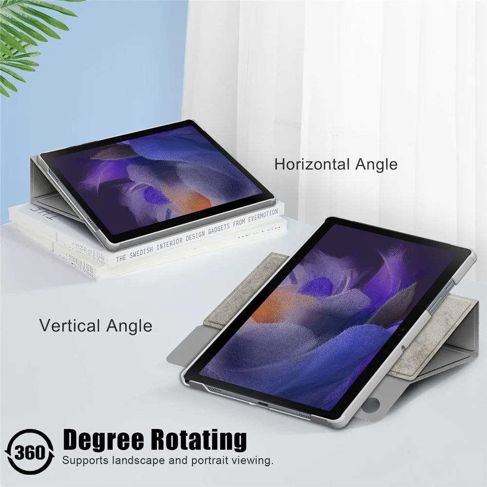 For Samsung Galaxy Tab A8 10.5 (2021) / A8 10.5 (2022) Solid Color PU Leather + PC Tablet Case Rotary Stand Protective Cover - Grey - 5